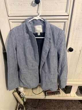 mercer & madison Light Blue Women's Linen-Blend Blazer